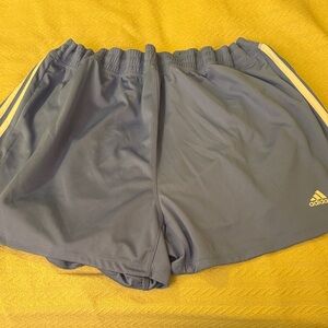 3X adidas Blue Athletic Shorts with White Stripes drawstring waist